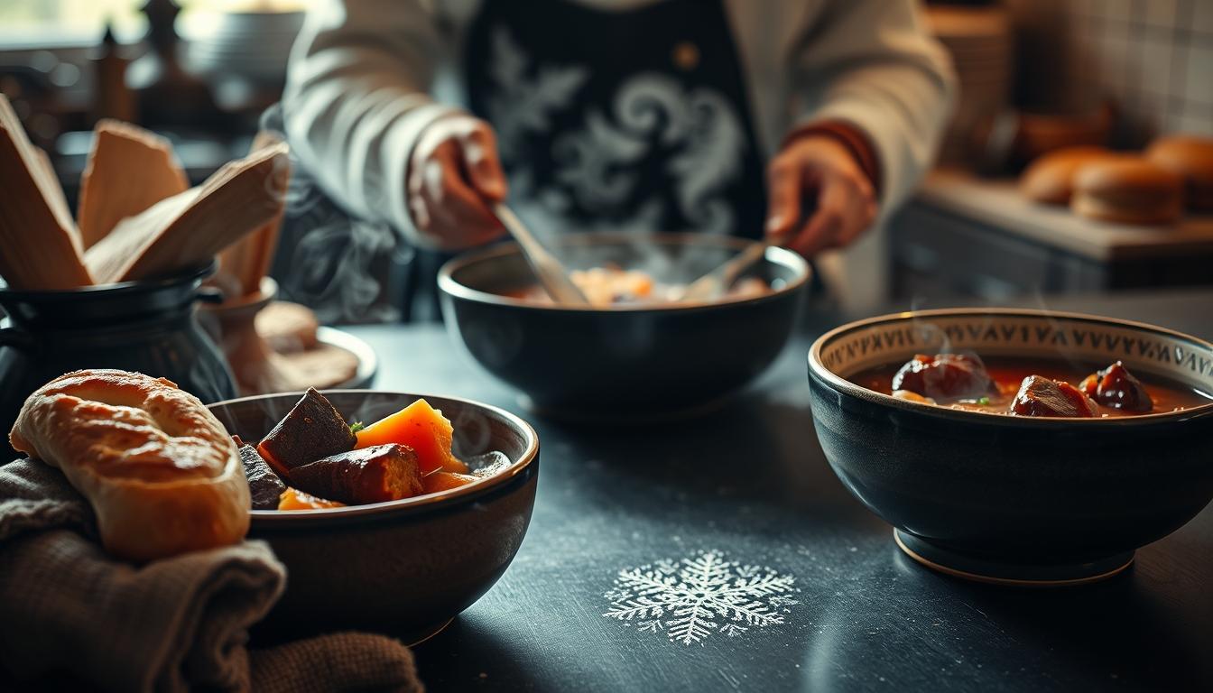Comforting family dinner served at home